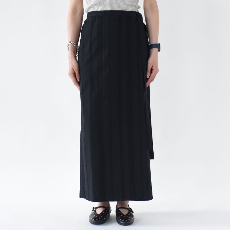 LINEN STRIPED WRAP SKIRT リネンストライプラップスカート