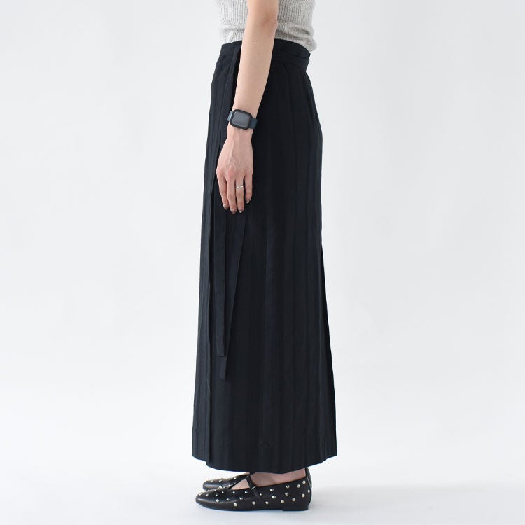 LINEN STRIPED WRAP SKIRT リネンストライプラップスカート