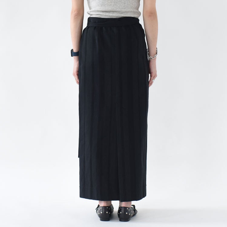 LINEN STRIPED WRAP SKIRT リネンストライプラップスカート