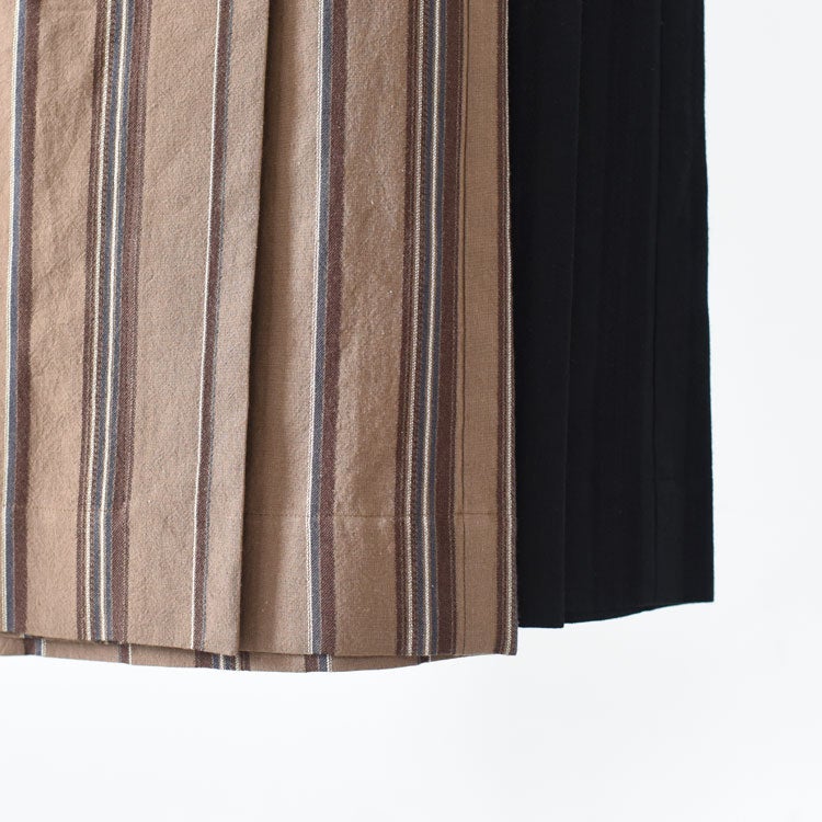 LINEN STRIPED WRAP SKIRT リネンストライプラップスカート