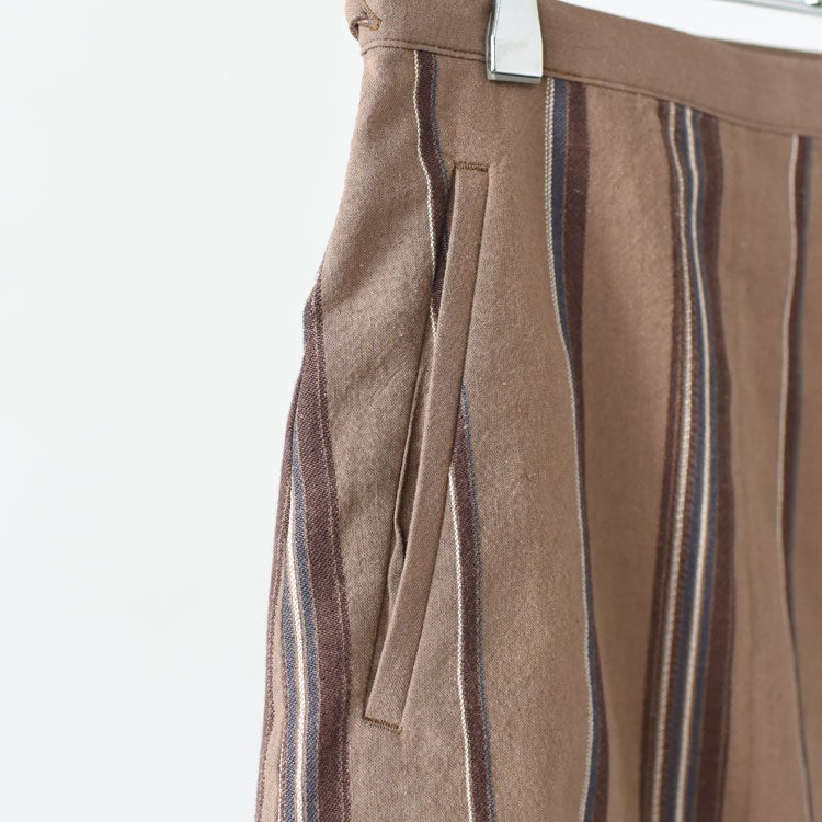 LINEN STRIPED WRAP SKIRT リネンストライプラップスカート