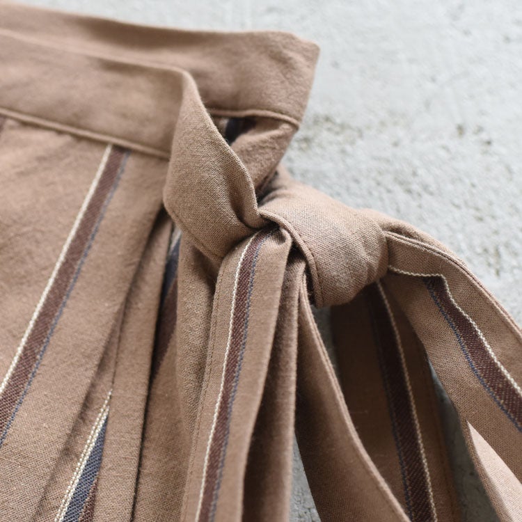 LINEN STRIPED WRAP SKIRT リネンストライプラップスカート