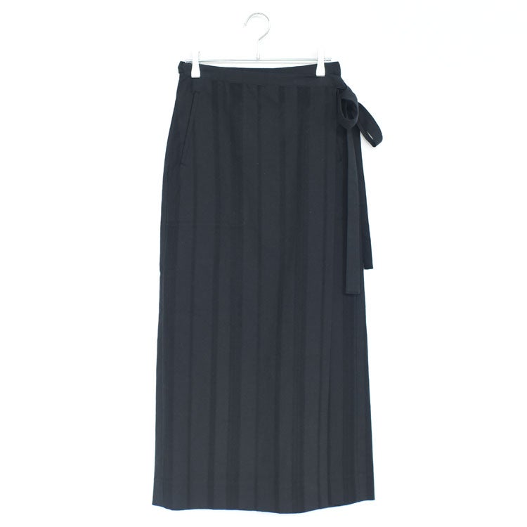 LINEN STRIPED WRAP SKIRT リネンストライプラップスカート
