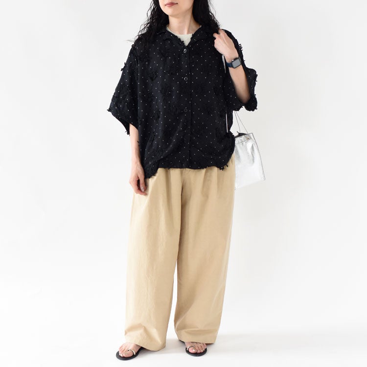 HEMP THREE TUCK WIDE PANTS ヘンプスリータックワイドパンツ