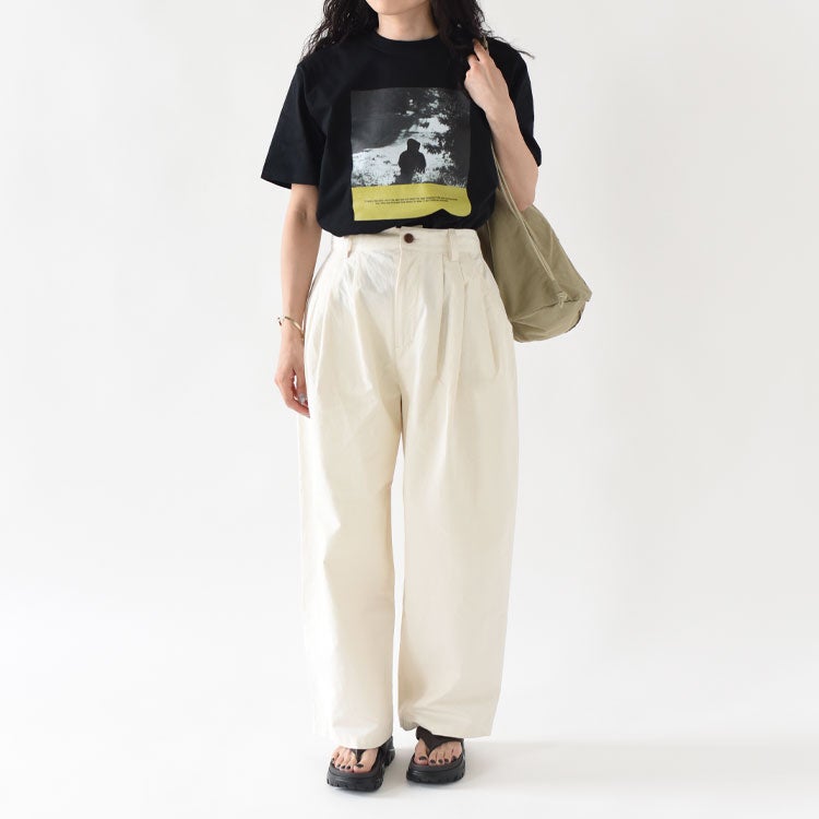 HEMP THREE TUCK WIDE PANTS ヘンプスリータックワイドパンツ