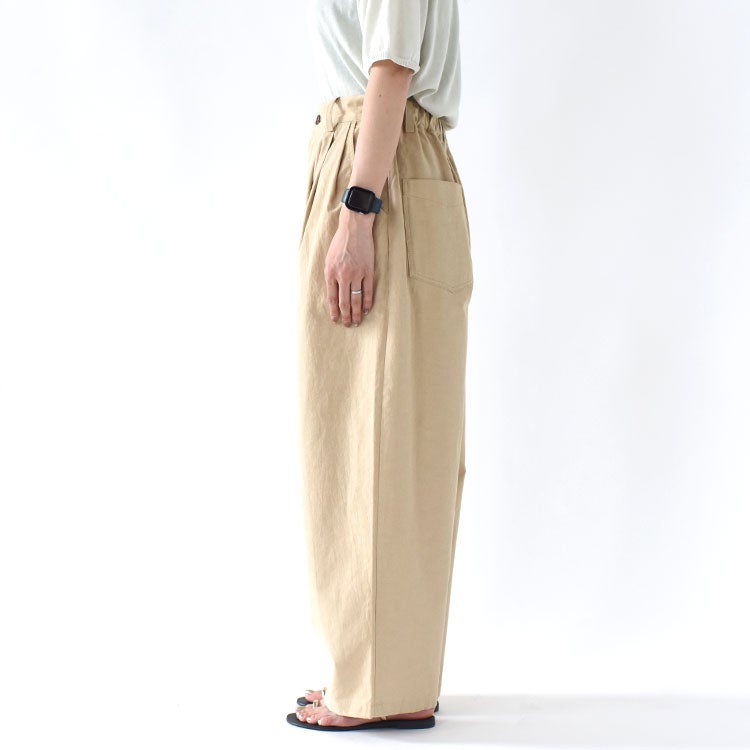 HEMP THREE TUCK WIDE PANTS ヘンプスリータックワイドパンツ