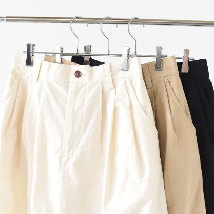 HEMP THREE TUCK WIDE PANTS ヘンプスリータックワイドパンツ
