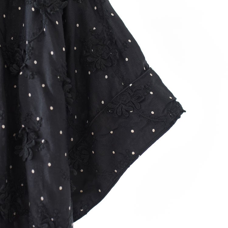 dot 3D embroidery open collar shirt ドット3Dエンブロイダリーオーオウンカラーシャツ