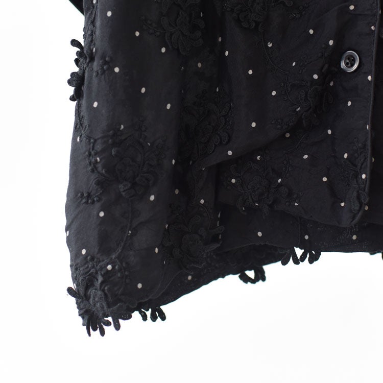 dot 3D embroidery open collar shirt ドット3Dエンブロイダリーオーオウンカラーシャツ