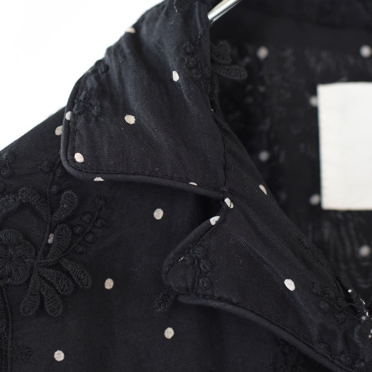 dot 3D embroidery open collar shirt ドット3Dエンブロイダリーオーオウンカラーシャツ