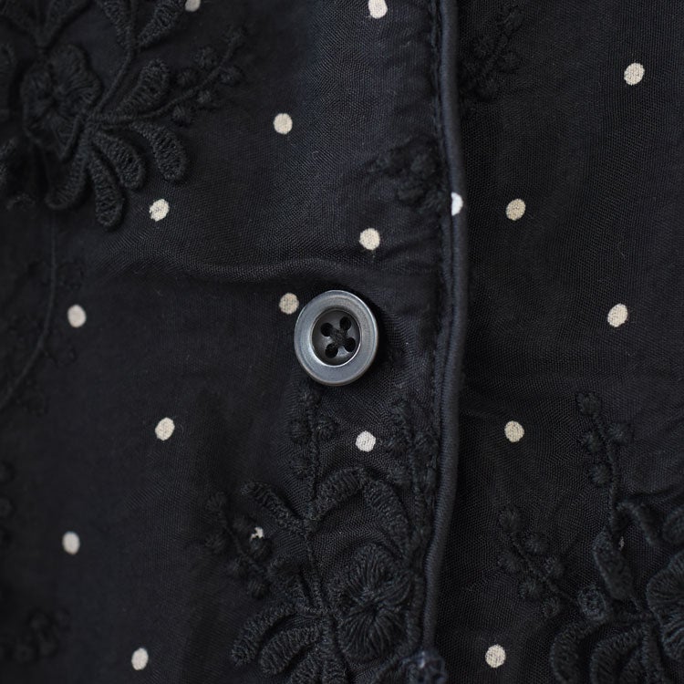dot 3D embroidery open collar shirt ドット3Dエンブロイダリーオーオウンカラーシャツ