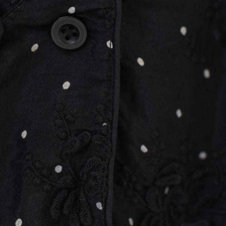 dot 3D embroidery open collar shirt ドット3Dエンブロイダリーオーオウンカラーシャツ