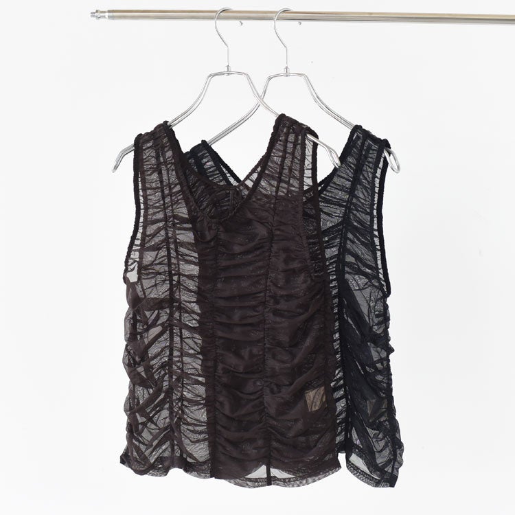 Tulle Gather Tanktop チュールギャザータンクトップ
