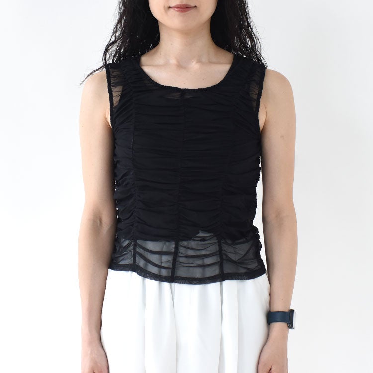 Tulle Gather Tanktop チュールギャザータンクトップ