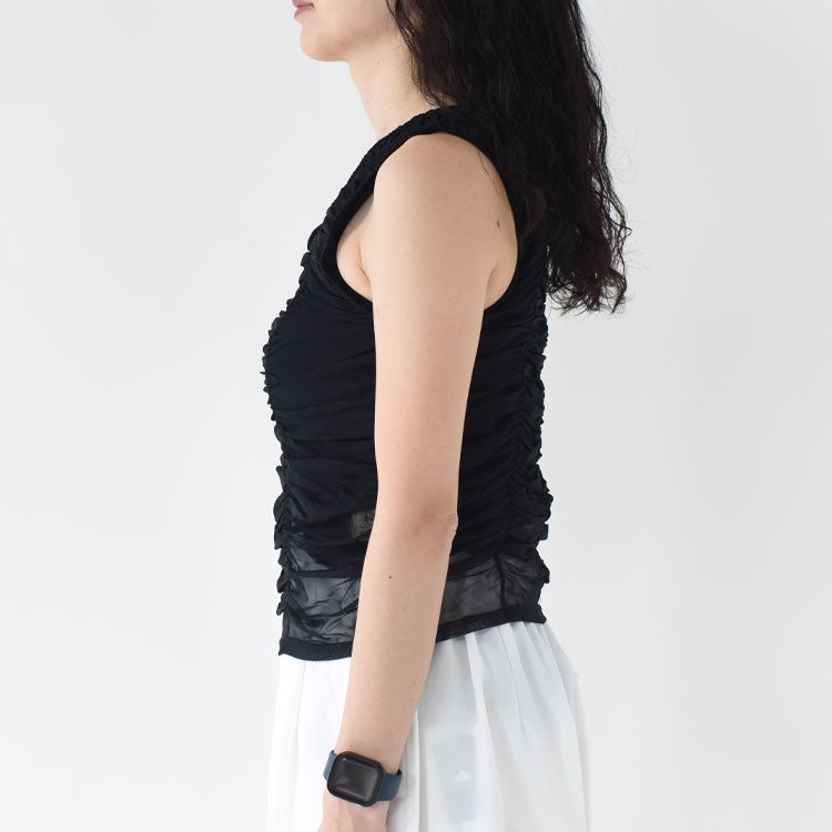 Tulle Gather Tanktop チュールギャザータンクトップ