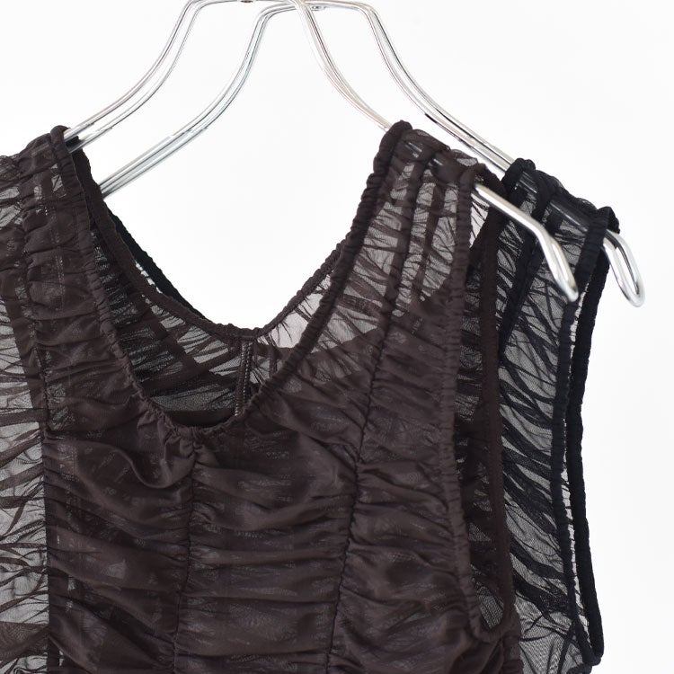 Tulle Gather Tanktop チュールギャザータンクトップ
