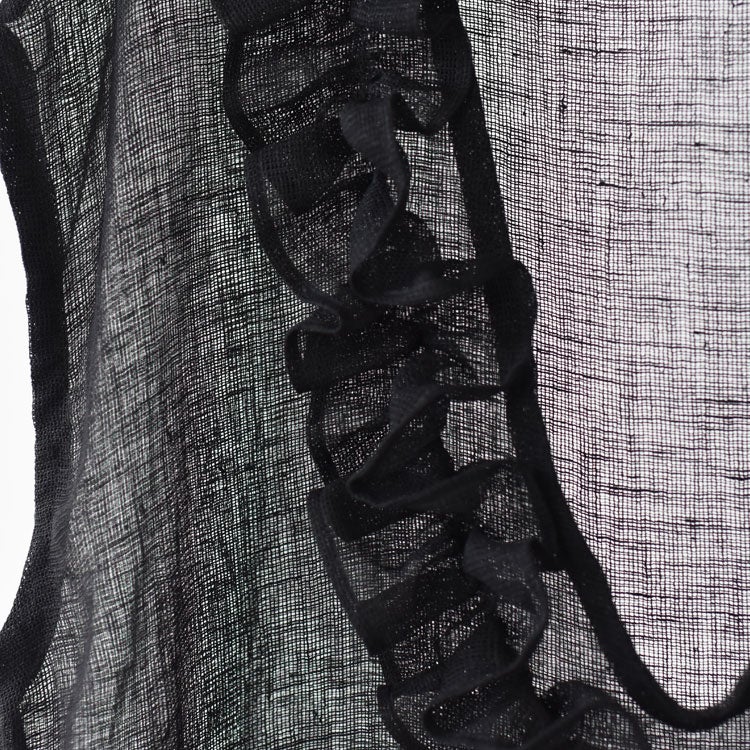LINEN MESH STOLE FRILL BLOUSE リネンメッシュストールフリルブラウス