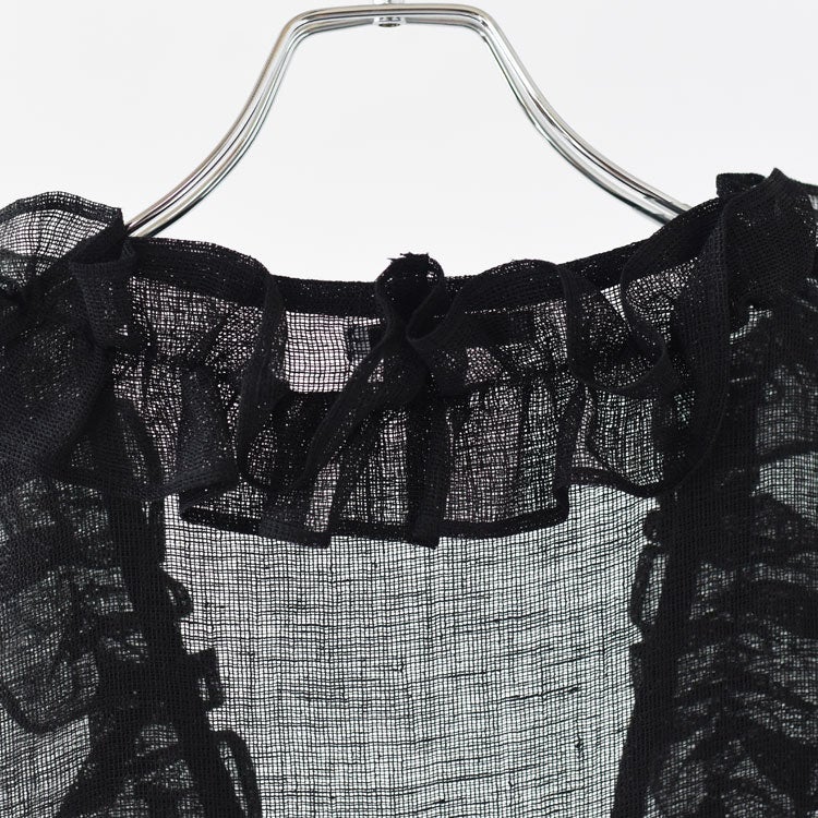 LINEN MESH STOLE FRILL BLOUSE リネンメッシュストールフリルブラウス