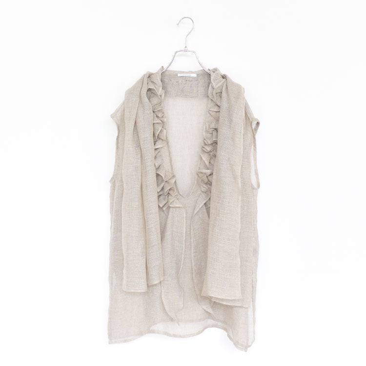 LINEN MESH STOLE FRILL BLOUSE リネンメッシュストールフリルブラウス