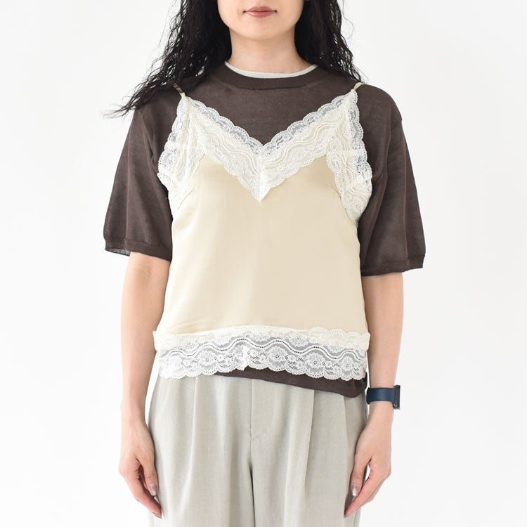 Satin Lace Camisole サテンレースキャミソール