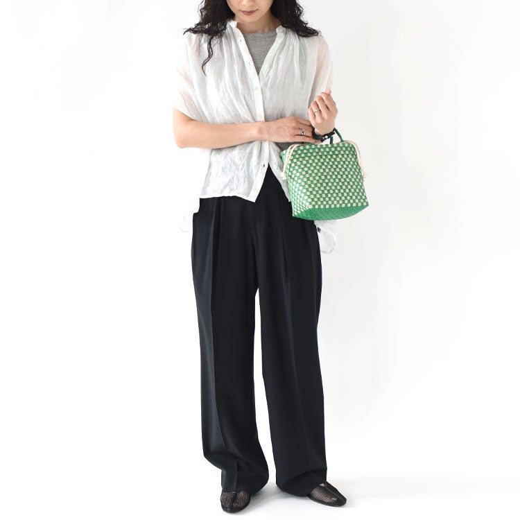 RAMIE GATHER NO SLEEVE SHIRT ラミーギャザーノースリーブシャツ