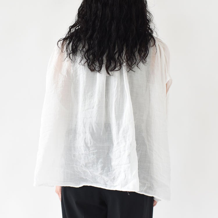 RAMIE GATHER NO SLEEVE SHIRT ラミーギャザーノースリーブシャツ
