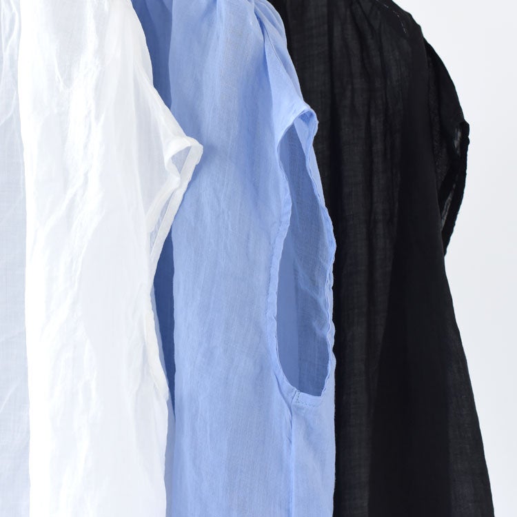 RAMIE GATHER NO SLEEVE SHIRT ラミーギャザーノースリーブシャツ