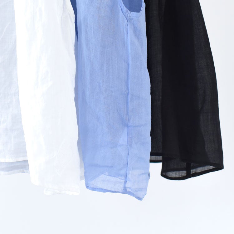 RAMIE GATHER NO SLEEVE SHIRT ラミーギャザーノースリーブシャツ