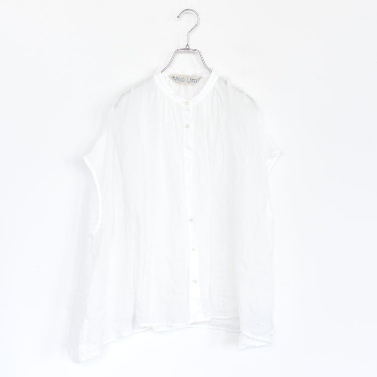 RAMIE GATHER NO SLEEVE SHIRT ラミーギャザーノースリーブシャツ