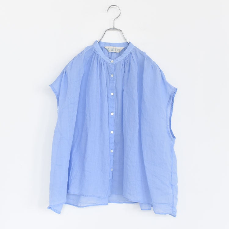 RAMIE GATHER NO SLEEVE SHIRT ラミーギャザーノースリーブシャツ