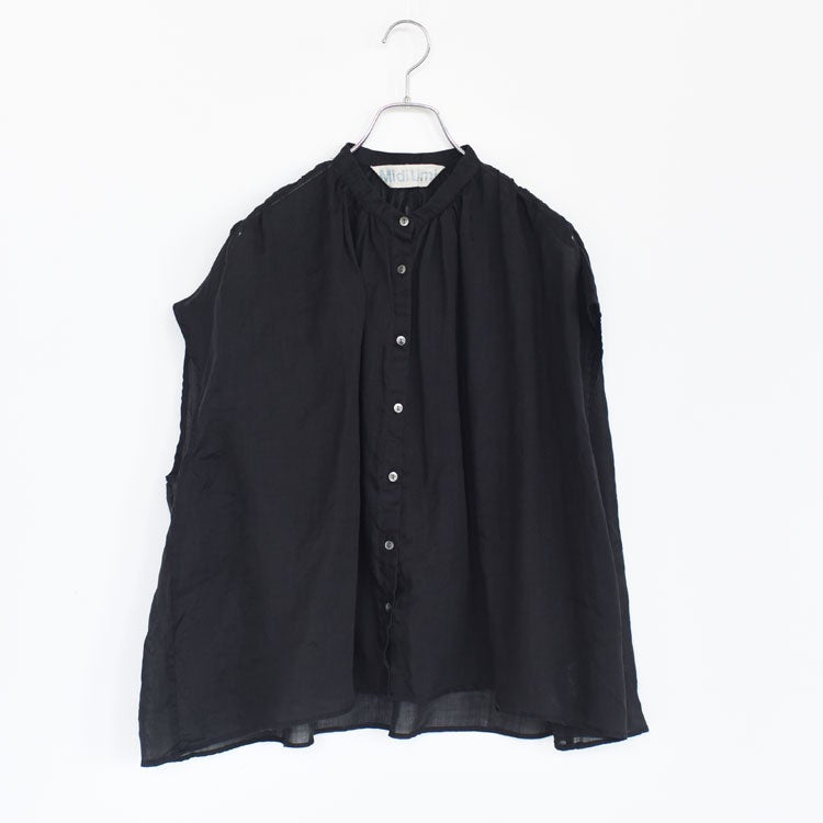 RAMIE GATHER NO SLEEVE SHIRT ラミーギャザーノースリーブシャツ