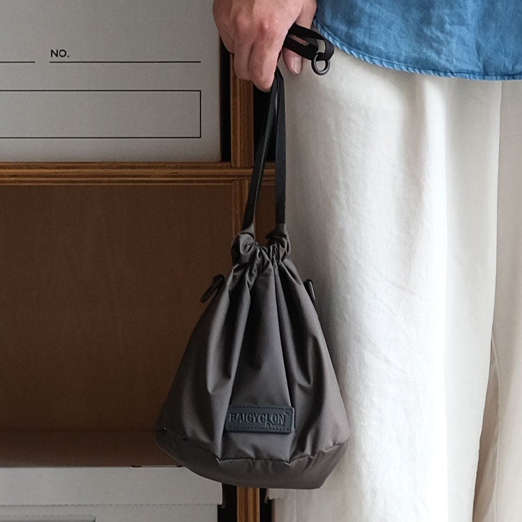 【BINGOYA別注】DRAWSTRING BAG -BROWN- ドローストリング 巾着バッグ ブラウン