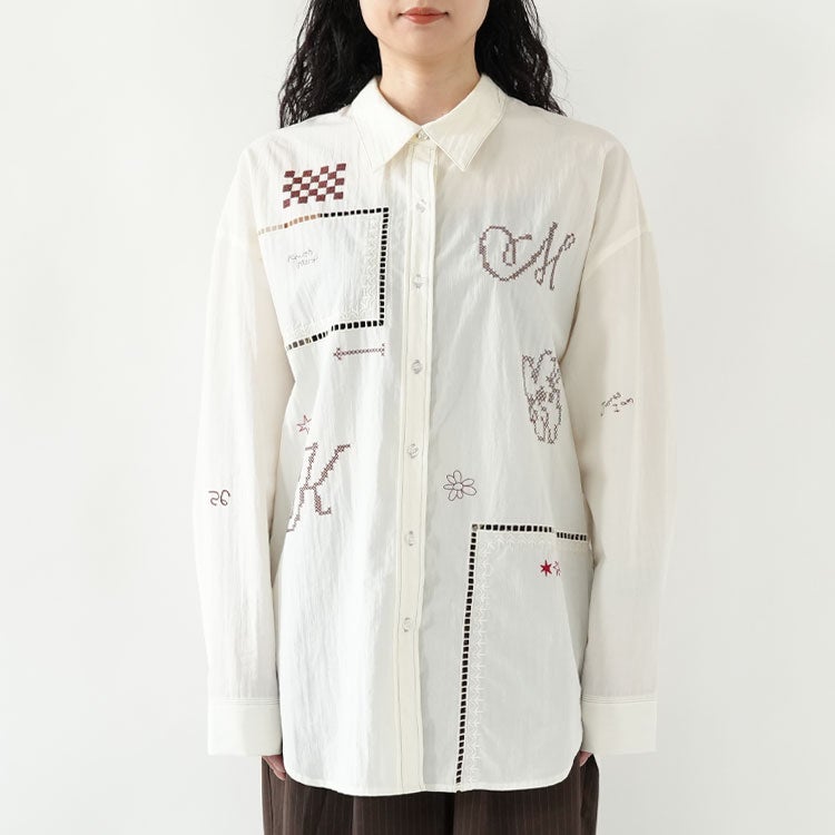 embroidered shirt(unisex) エンブロイダリーシャツ