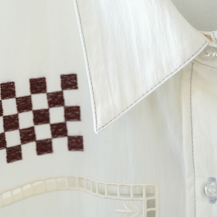 embroidered shirt(unisex) エンブロイダリーシャツ