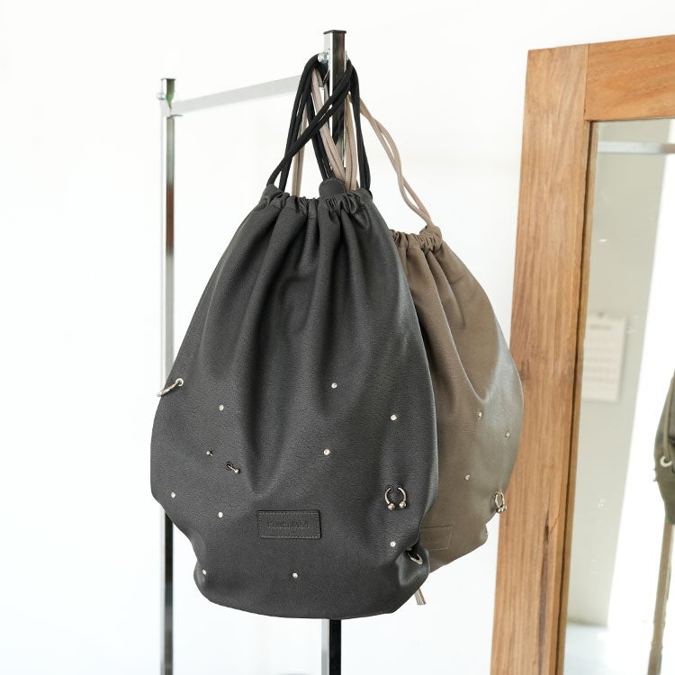 leather drawstring bag レザー ドローストリングバッグ