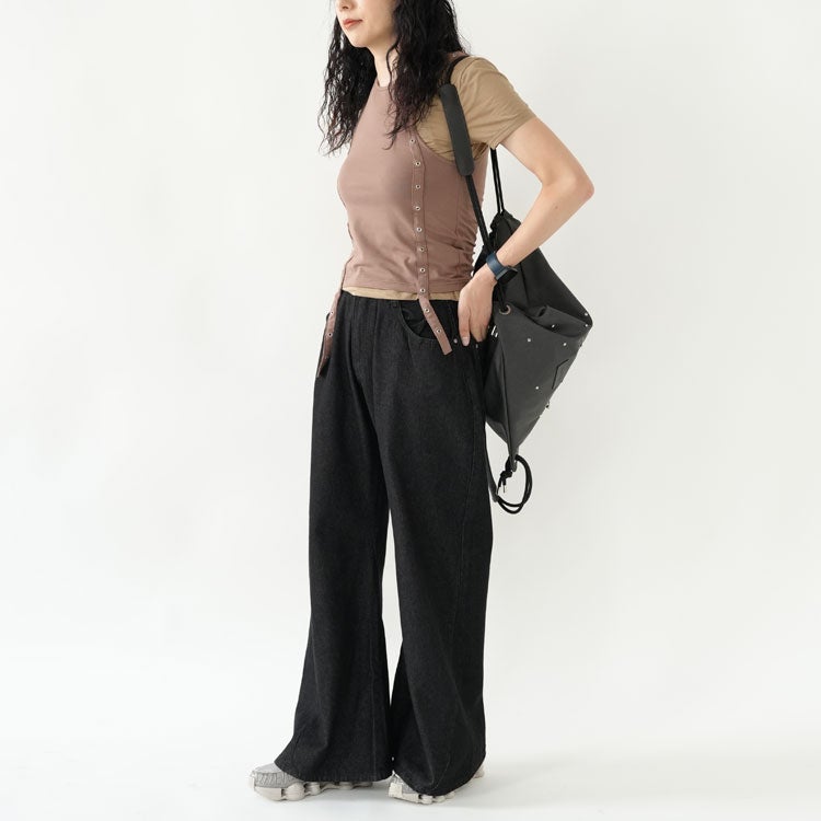 leather drawstring bag レザー ドローストリングバッグ