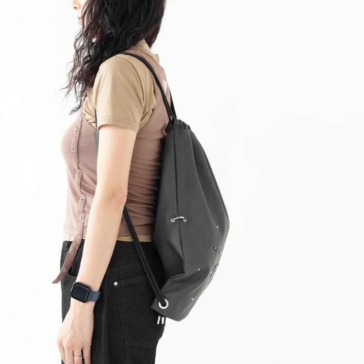 leather drawstring bag レザー ドローストリングバッグ