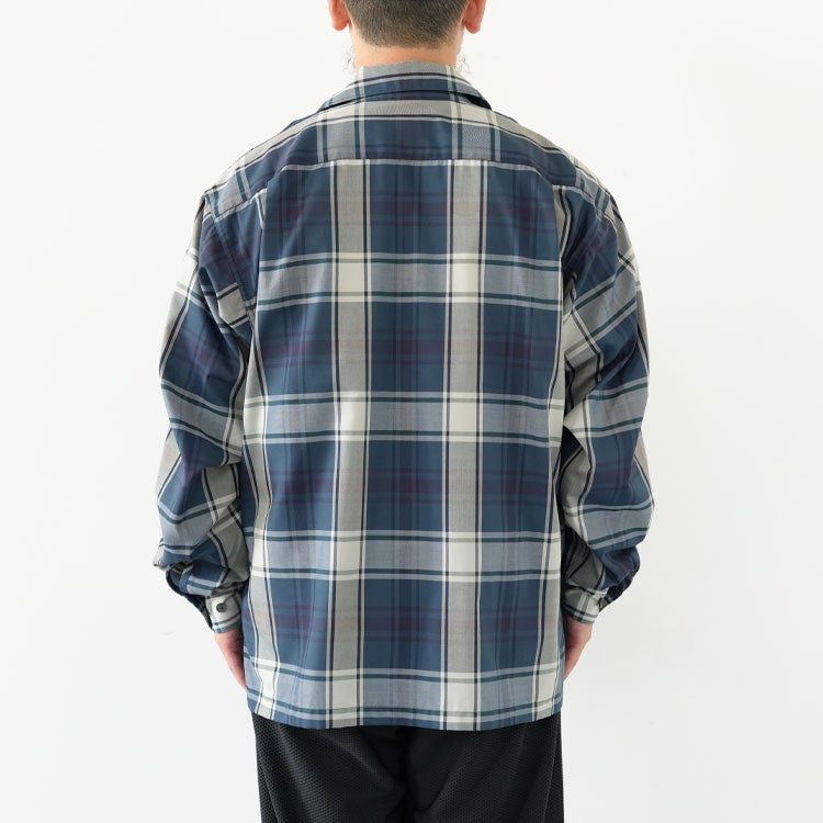 TECH SPORTS OPEN COLLAR SHIRT L/S BIG TARTAN テック スポーツ オープンカラーシャツ ロングスリーブ ビッグタータン