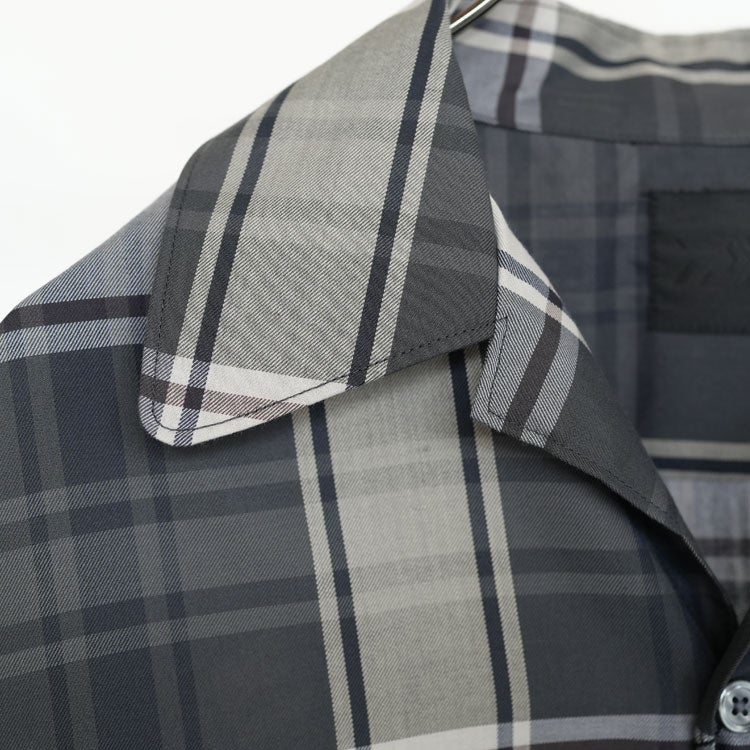 TECH SPORTS OPEN COLLAR SHIRT L/S BIG TARTAN テック スポーツ オープンカラーシャツ ロングスリーブ ビッグタータン