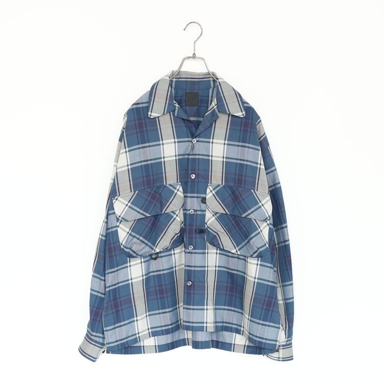 TECH SPORTS OPEN COLLAR SHIRT L/S BIG TARTAN テック スポーツ オープンカラーシャツ ロングスリーブ ビッグタータン