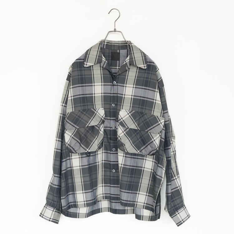TECH SPORTS OPEN COLLAR SHIRT L/S BIG TARTAN テック スポーツ オープンカラーシャツ ロングスリーブ ビッグタータン
