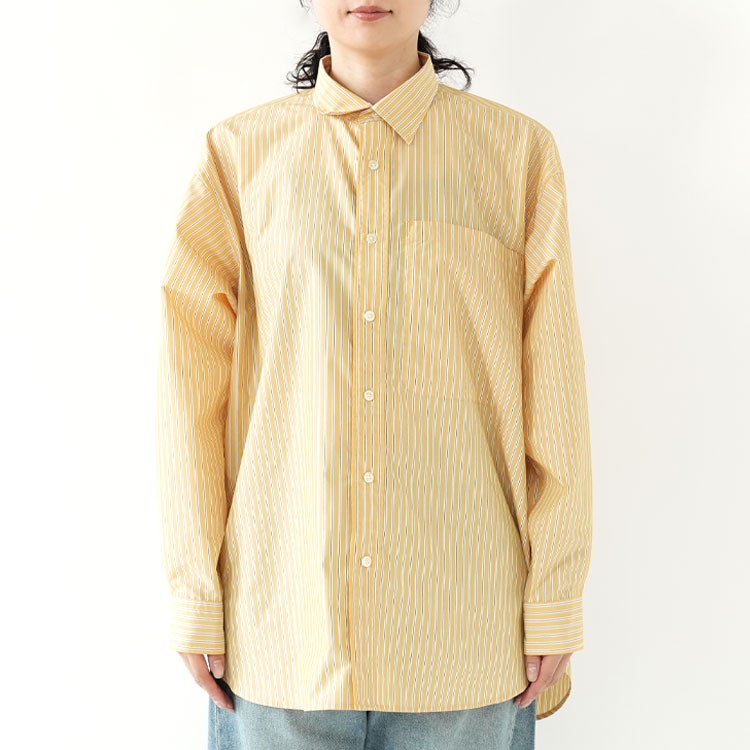 W's TECH REGULAR COLLAR SHIRT L/S STRIPE ウィメンズ テック レギュラーカラーシャツ ロングスリーブ ストライプ