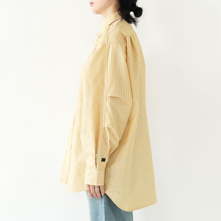 W's TECH REGULAR COLLAR SHIRT L/S STRIPE ウィメンズ テック レギュラーカラーシャツ ロングスリーブ ストライプ