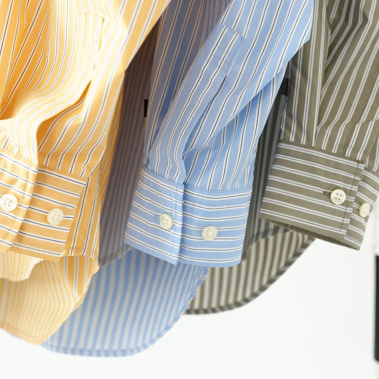 W's TECH REGULAR COLLAR SHIRT L/S STRIPE ウィメンズ テック レギュラーカラーシャツ ロングスリーブ ストライプ