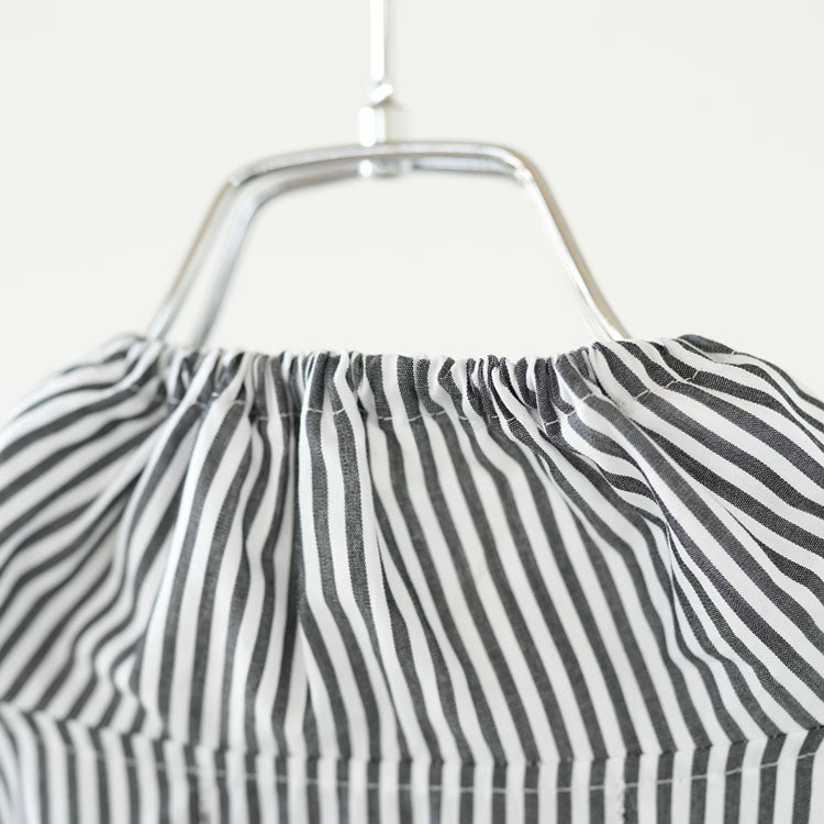 STRIPE GATHER NECK SHIRT ストライプギャザーネックシャツ