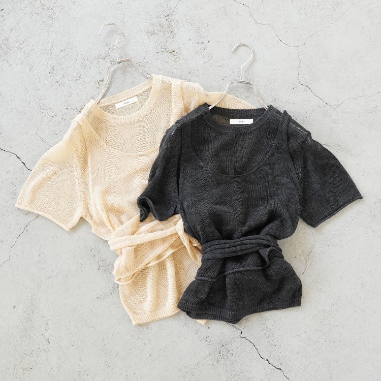 Wrapcami Layered Knit ラップキャミレイヤードニット