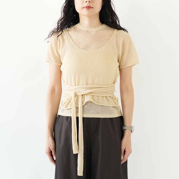 Wrapcami Layered Knit ラップキャミレイヤードニット