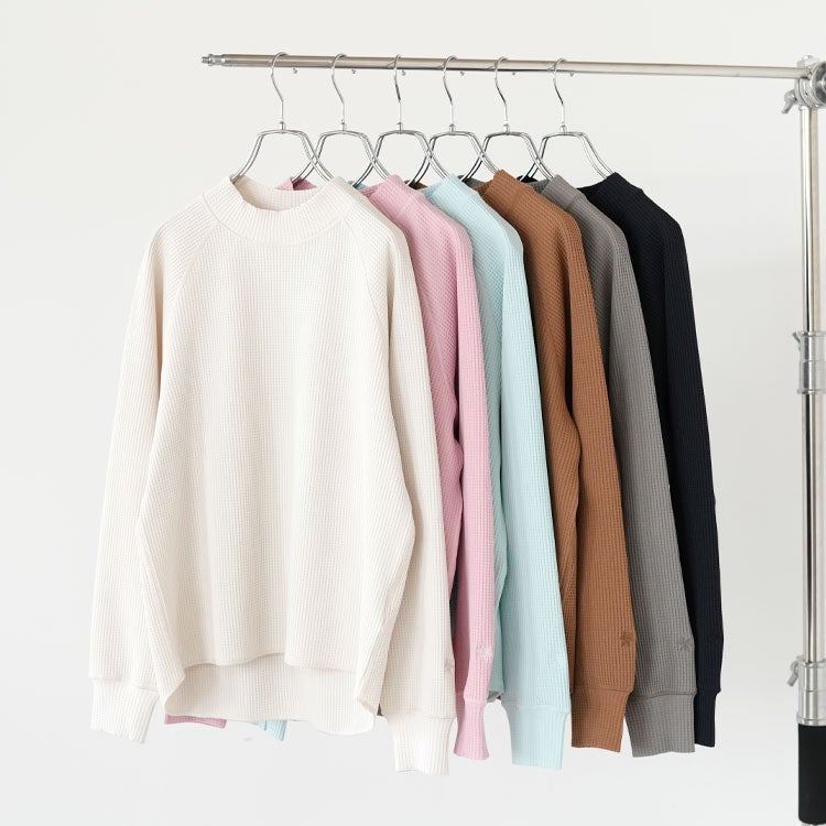 WF Light Mock Neck L/S T-shirt ワッフルライトモックネックロングスリーブティーシャツ