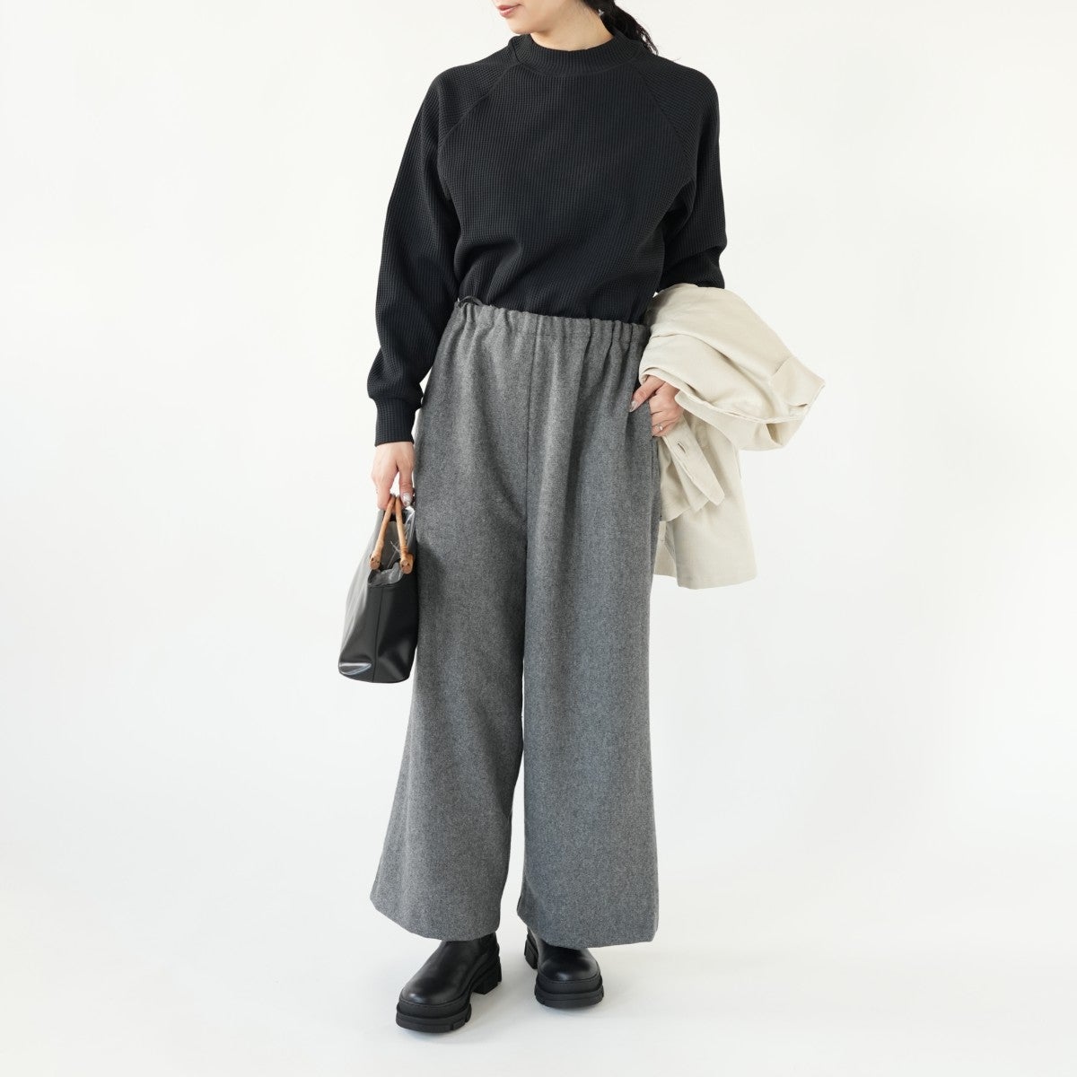 WF Light Mock Neck L/S T-shirt ワッフルライトモックネックロングスリーブティーシャツ