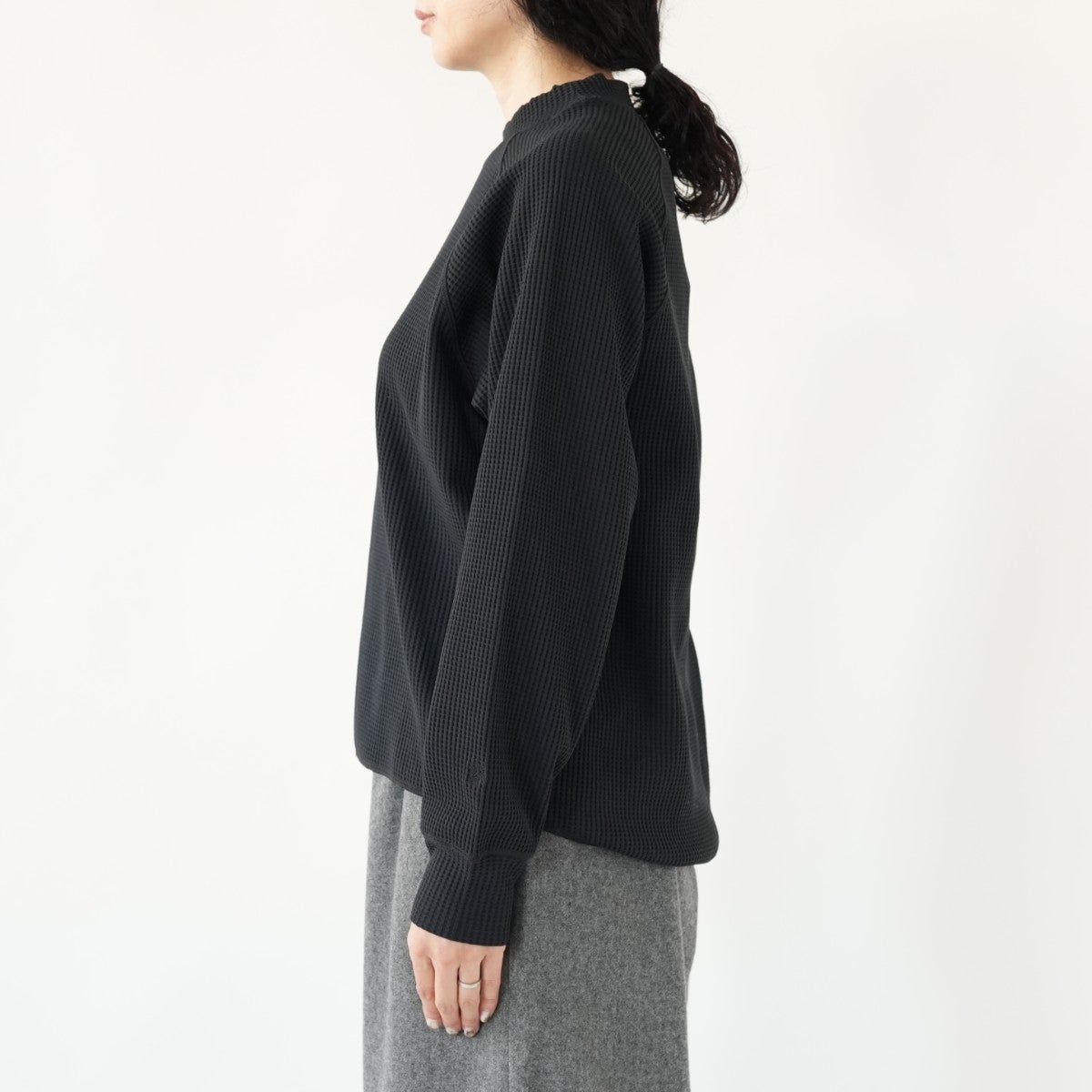 WF Light Mock Neck L/S T-shirt ワッフルライトモックネックロングスリーブティーシャツ
